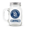 SAN DIEGO PADRES GLASS MASON JAR w/chocolate baseballs